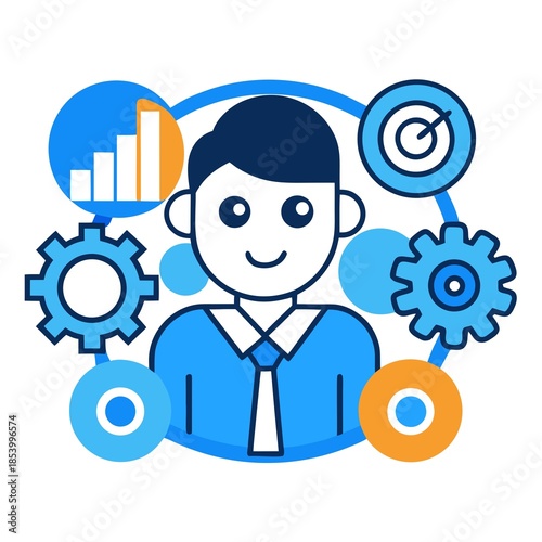 Digital marketing strategy business concept illustration.