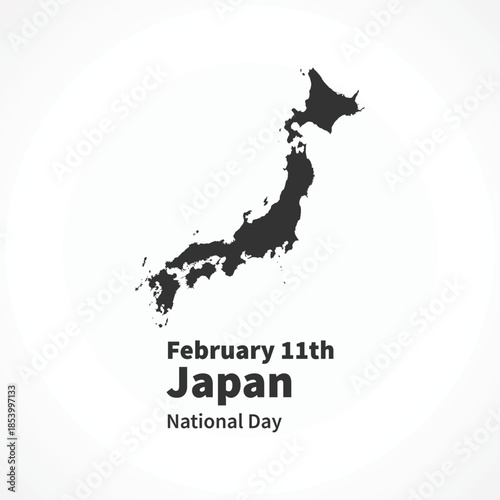 Japan map illustration on white background