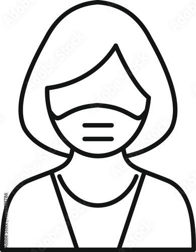 Woman wearing a face mask presenting a concept of virus protection and health safety