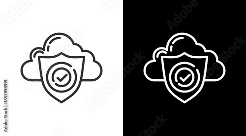 Cloud White Icon Set Vector 