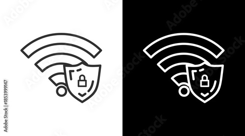 Wifi White Icon Set Vector 