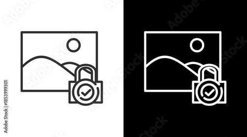 Photo White Icon Set Vector 
