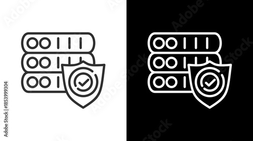 Server White Icon Set Vector 