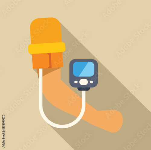 Arm with blood pressure monitor cuff showing medical health check up