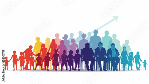 Diverse group of people representing different ages and generations.