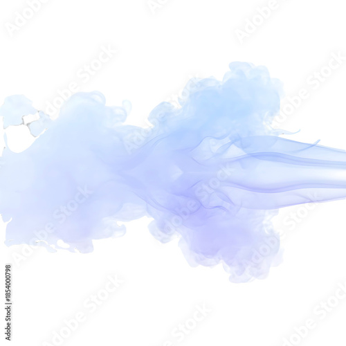 Abstract blue and purple smoke on a, transparent background