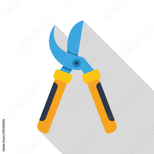 Pruning shears vector graphic illustrating gardening and horticulture tools
