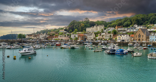 The harbour in St Aubin in Jersey on one of the Channel Islands