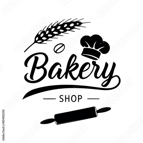 bakery shop logo design silhouette vector line art logo design