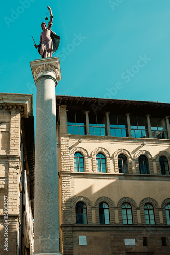 Florence Justice Statue on Column, Italy