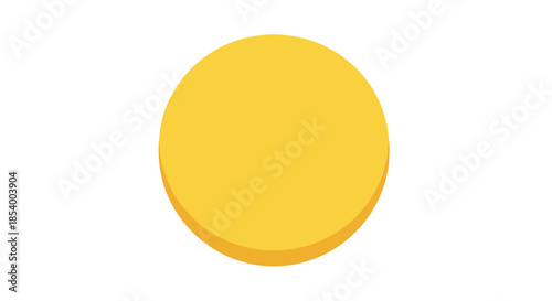 Yellow sponge disk isolated on a white background, showcasing a simple and clean design with vibrant color and smooth texture