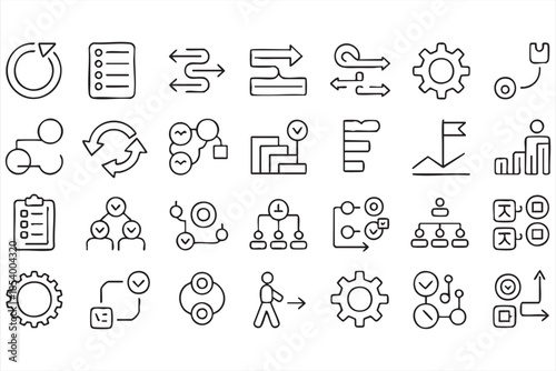 Process Flow UI Icons for Web Apps and Automation Platforms