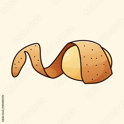 Cute Peeled Potato Vector Illustration – Cartoon Skinless Potato Icon for Cooking, Food Design, and Kitchen Concept