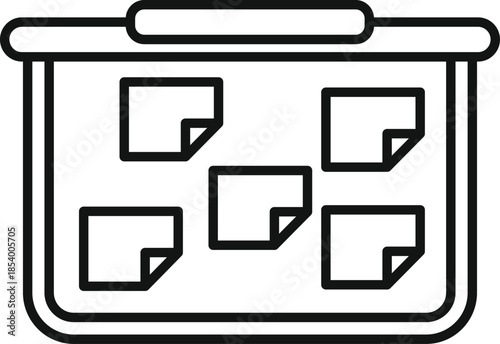 Whiteboard showing sticky notes for project management and team planning