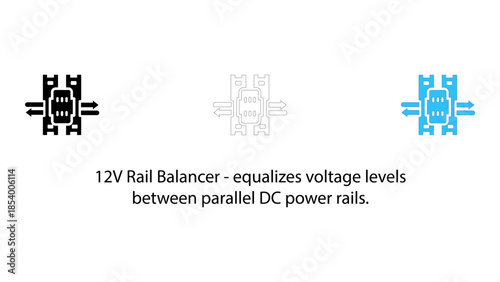 12v rail balancer icon for equalizing voltage levels