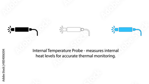 Internal temperature probe icon for accurate thermal monitoring