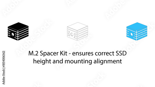 M.2 spacer kit for correct ssd height and mounting alignment