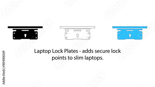 Laptop lock plates for enhanced security on slim devices