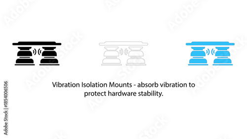 Vibration isolation mounts designed to absorb vibration for hardware stability