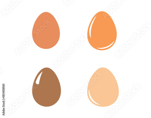 Icon in egg color. Colorful chicken egg. Vector isolated on white.