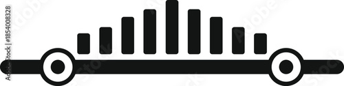 Black graphic equalizer icon displaying sound frequency levels and controls