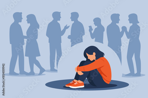 Loneliness in social settings: a study of isolation amidst interacting figures