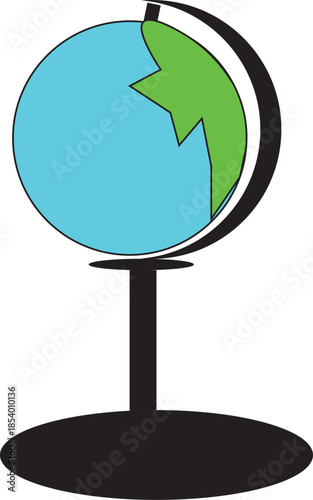 Globe standing on a stand with simple design