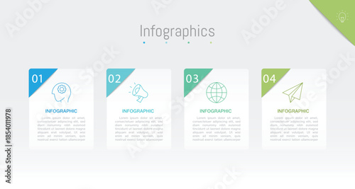 Infographic 4 options design elements for your business data. Vector Illustration.