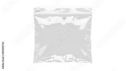 Clear plastic zipper bag isolated on transparent background