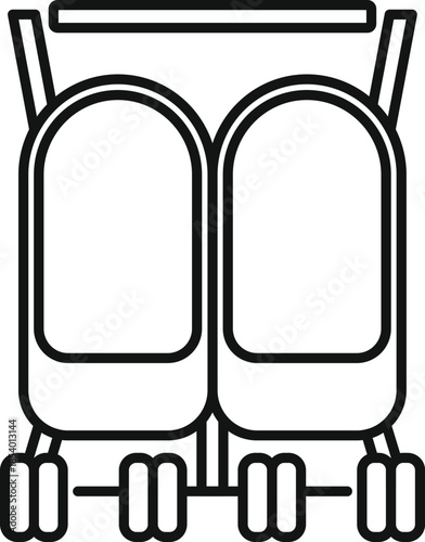 Airplane seats illustrating flight and travel in line art style for graphic design