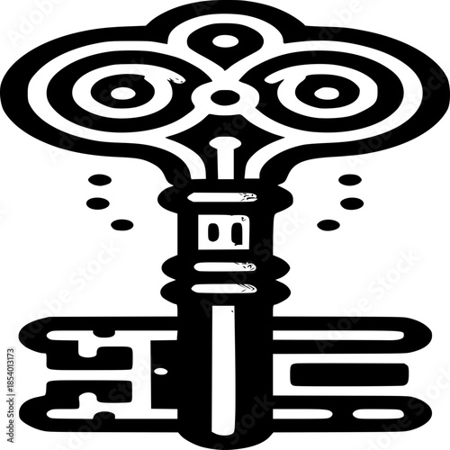 Artistic Key Design: An elegant and artistic key, crafted with intricate details and symbolic elements, evokes feelings of security and mystery, suggesting access to hidden knowledge or opportunities.