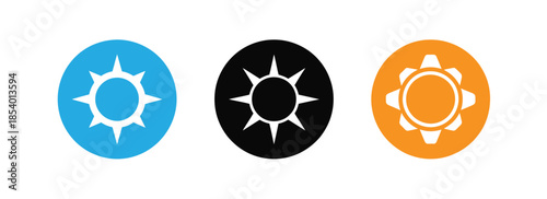 Sun and moon icon vector day and night icon set. dark and light mode icons , Screen brightness and contrast level signs and symbols for app user interface and web elements.