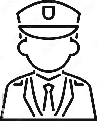 Officer in uniform wearing a cap and tie, protecting law and order