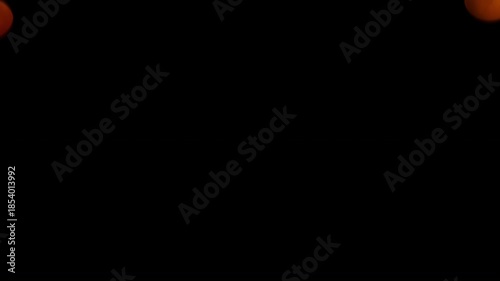 3D animation of dirty, worn ping pong balls falling to fill the screen. Used table tennis equipment transition with alpha channel.