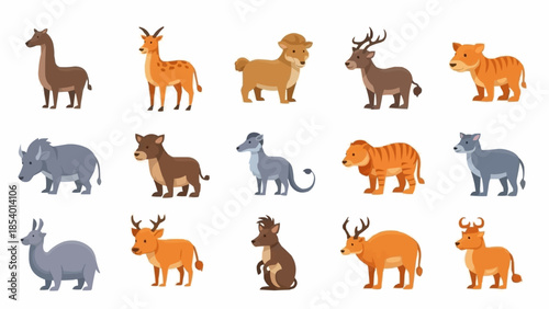 Collection of Various Animal Silhouettes and Illustrations.
