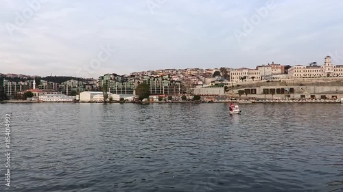 Historical and modern buildings at The Golden Horn in Istanbul