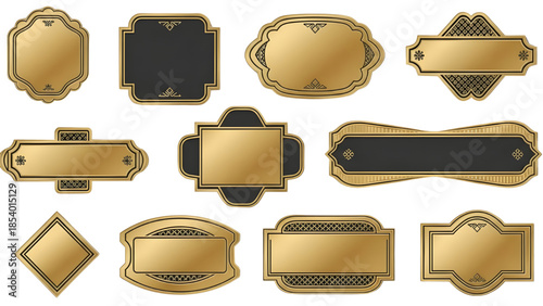 Luxury Minimal Gold Vector Emblem and Badge Set with Elegant Frames and Modern Royal Branding on Transparent Background.svg
