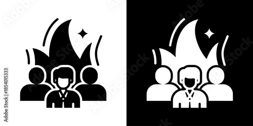 Team Spirit Icon Set Vector Collection Isolated In Black And White