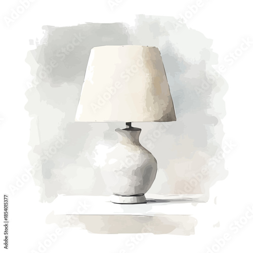 A vectorized, Hand-painted style, vector set available in EPS An Elegant watercolor painting design collection_Watercolor_style_painting_of_a_bedside_table_lamp