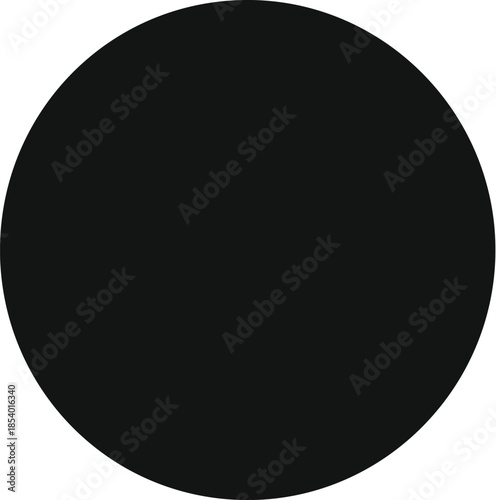 Black solid circle appearing on a white background