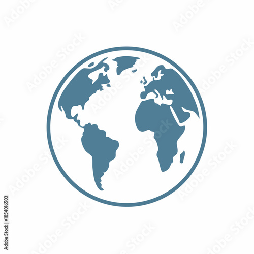 Vector illustration of a stylized Earth globe outline, representing global connection and the planet's geography