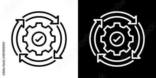 Continuous Icon Set Vector Collection Isolated In Black And White