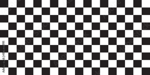 Black and white chess pattern. Checkerboard seamless vector illustration. Abstract checkered checkerboard for game. Grid geometric square shape. Race flag.