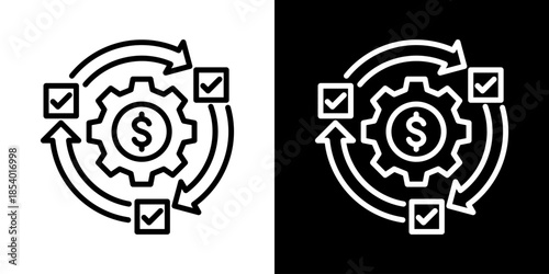 Agile  Icon Set Vector Collection Isolated In Black And White