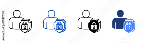 Identity icon set multiple style collection