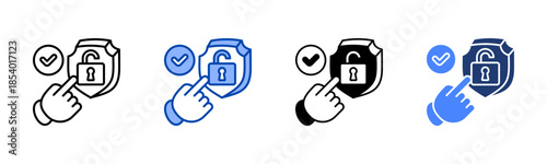 Access icon set multiple style collection