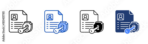 Credentials icon set multiple style collection