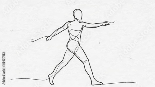 Ballerina Dancing with Ribbon in Motion.