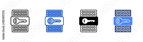 Encryption icon set multiple style collection