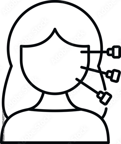 Woman undergoing facelift procedure with needles on her face, representing cosmetology and skin rejuvenation